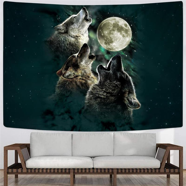 
Wolf Tapestry Animal Wall Tapestry Anime Tapestries Moon Home Tapestrys Wolf Pack Rug Wall
                