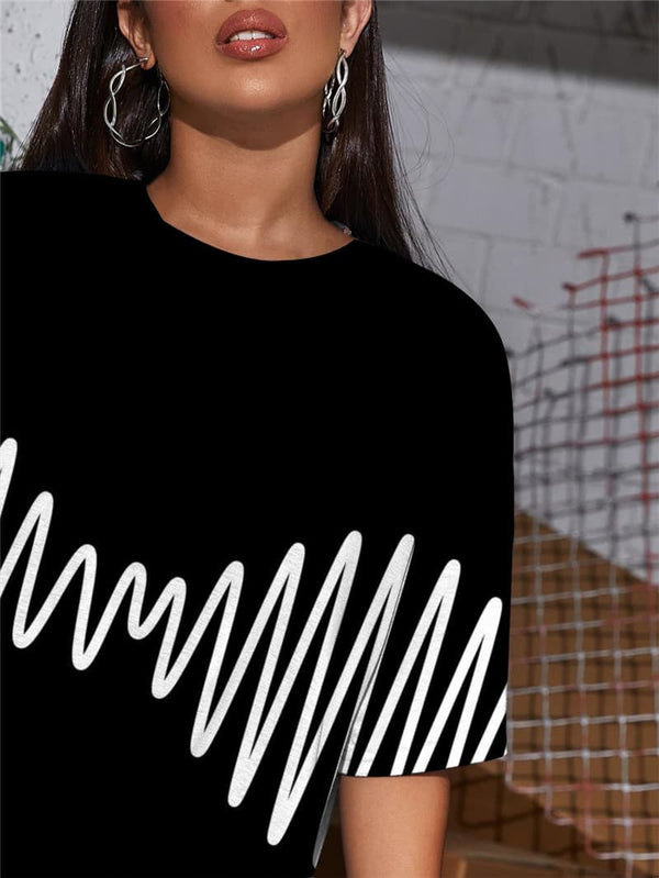 
Line T-shirt Women Music Tshirt Printed Retro Funny T shirts Party Punk Rock
                