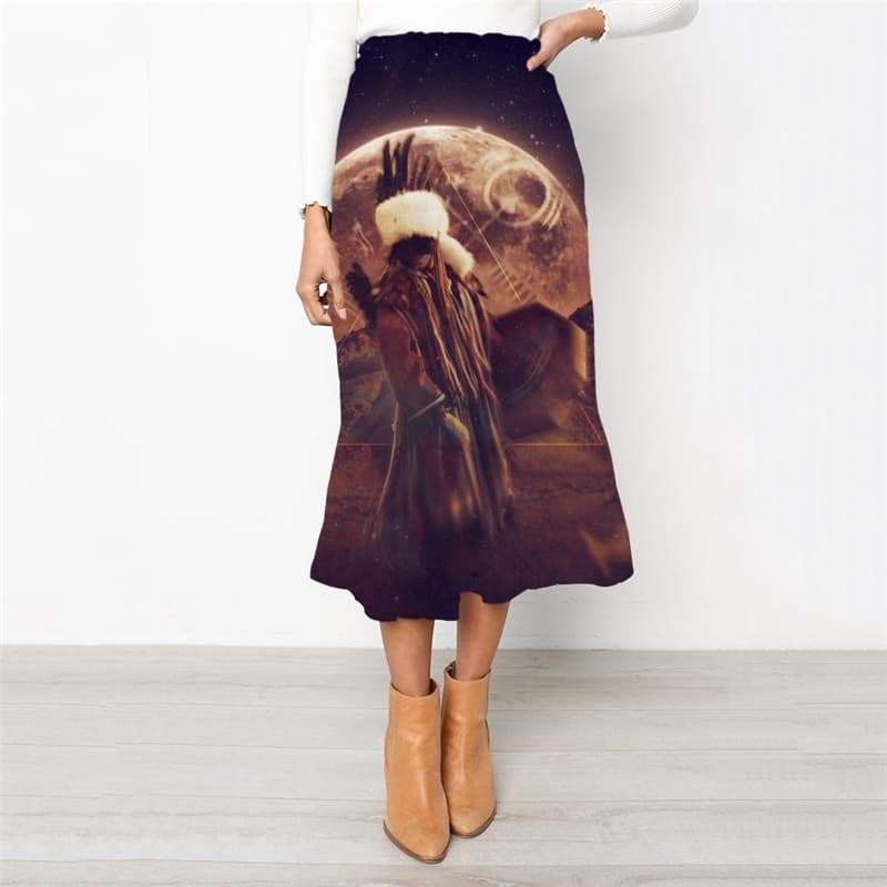 Indios Skirts Women Galaxy Rock Frauen Space Skirt Ladies Womens Clothing Casual - KYKU