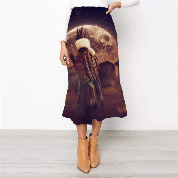 Indios Skirts Women Galaxy Rock Frauen Space Skirt Ladies Womens Clothing Casual - KYKU