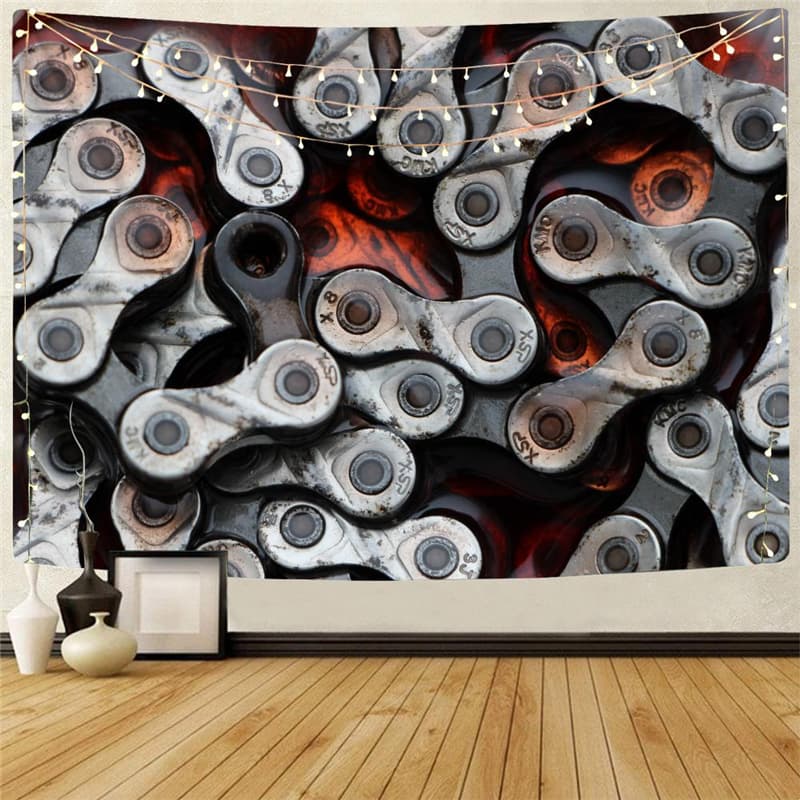 Metal Tapestry Engine Home Tapestrys Gear Rug Wall Funny Tenture Mandala Rock Wall Tapestry