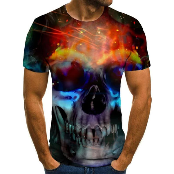 
Skull T shirt Men Flame Anime Clothes Party Shirt Print Hip Hop T-shirts 3d
                