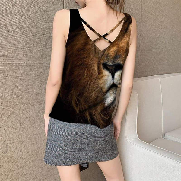 
Lion Tank Top Women Animal Vest Print Anime Sleeveless 3d Harajuku Tank Tops Casual Street Vest Printed - KYKU
                