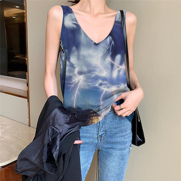 Indios Tank-Top women Horse Vest Print Lightning Anime Clothes War Vest Printed