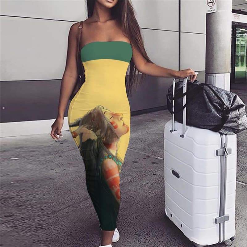 Indios Dress Women Moon Sundress Painting Ladies Dresses Art 3d Print - KYKU