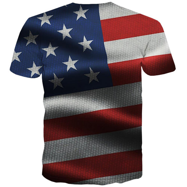 
USA T-shirt Men Flag Tshirts Casual Statue Shirt Print Country Tshirts Cool
                