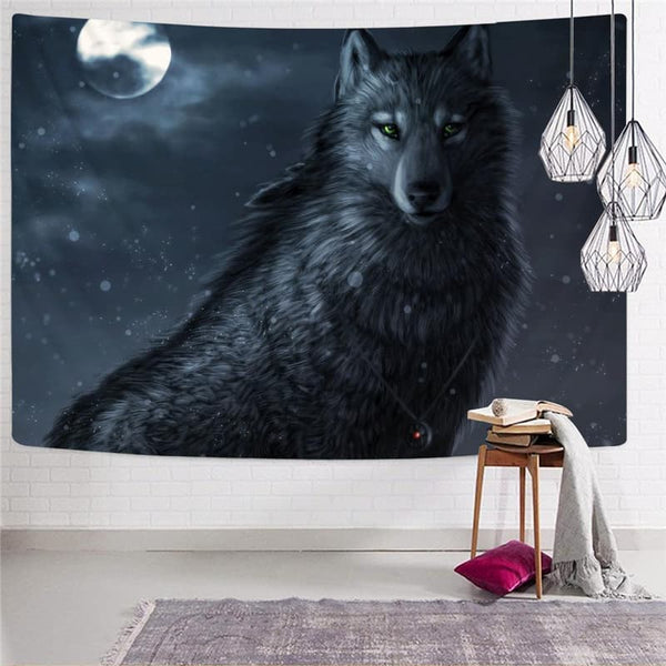 
Wolf Tapestry Animal Tapestries Anime Wall Tapestry Moon Rug Wall Decor
                
