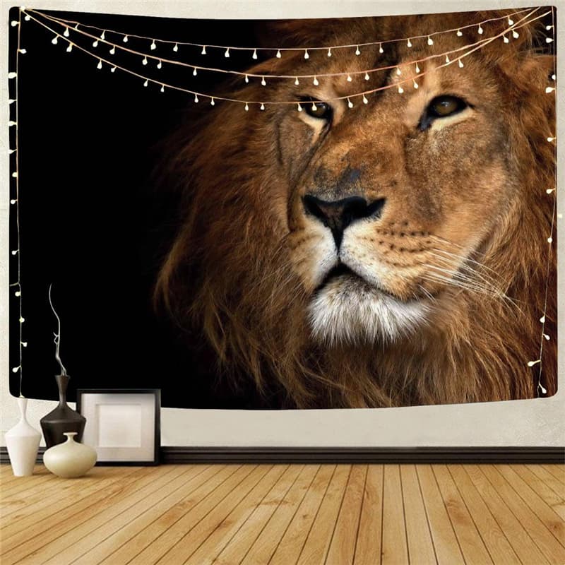 Lion Tapiz Animal Tapestries Anime Rug Wall Harajuku Home Tapestrys Street Wall Tapestry