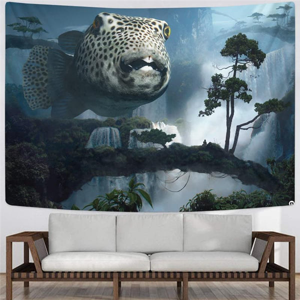 
Fish Tapestry Animal Rug Wall Forest Home Tapestrys Wall Hanging Boho decor
                