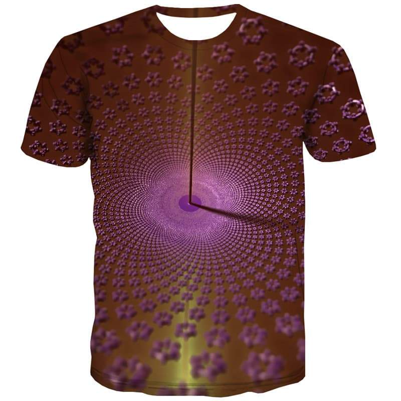 Dizziness T shirts Men Abstract Tshirt Anime Psychedelic Tshirts Casual Street T shirts Funny Purple T-shirts 3d - KYKU