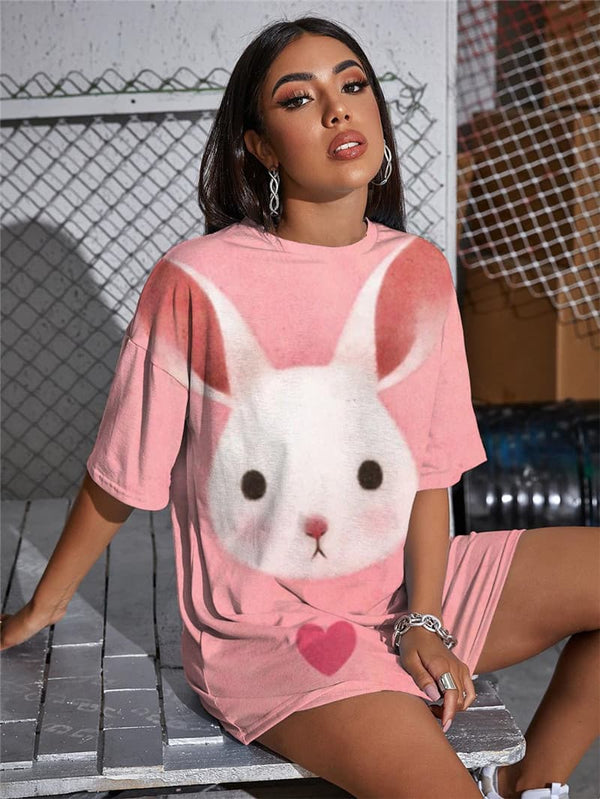 
Rabbit T Shirt Women Animal Gothic Love Tshirt Printed Lovely Summer
                