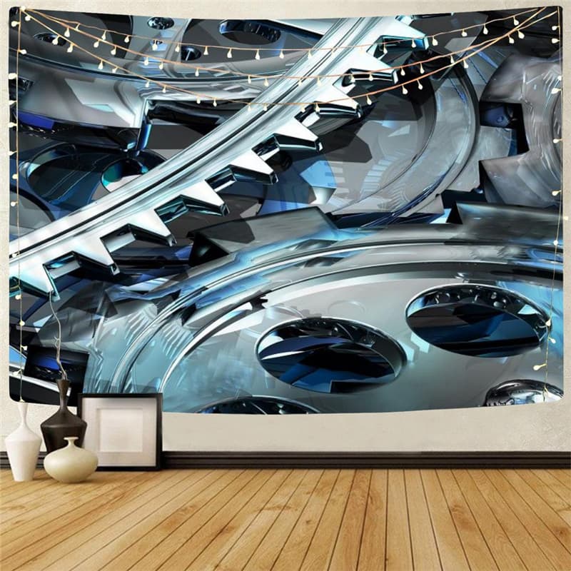 Metal Tapiz Engine Rug Wall Gear Tapestries Punk Rock Tenture Mandala