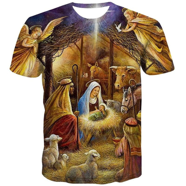 
Christian T shirt Men Galaxy T-shirts 3d Angel Shirt Print Animal Tshirt Printed
                