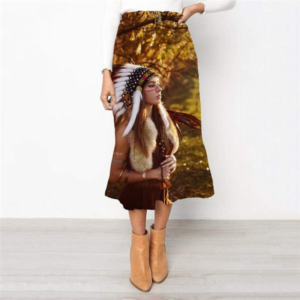 Indios Skirts Women Colorful High waist skirts Landscape Rock Frauen - KYKU