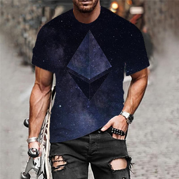 
Ethereum T shirt Men Galaxy Tshirts Casual Art Tshirt Printed Funny Shirt Print
                