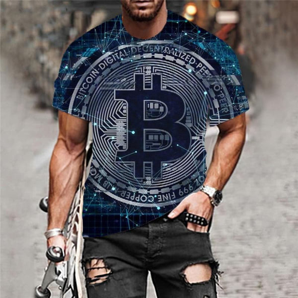 
Bitcoin T shirt Men Galaxy T-shirts 3d Abstract Shirt Print Retro Tshirts Casual
                
