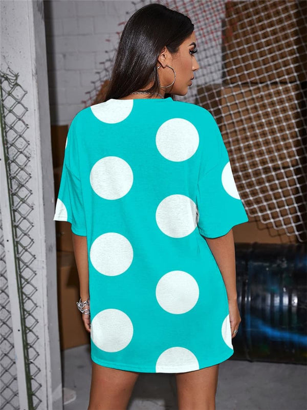 
Colorful T Shirt Women Dots Summer Blue Tshirt Printed Harajuku Funny T shirts
                