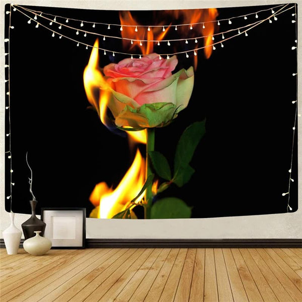 Flame Tapiz Art Tenture Mandala Flower Tapestries Decor Boho decor Witchcraft