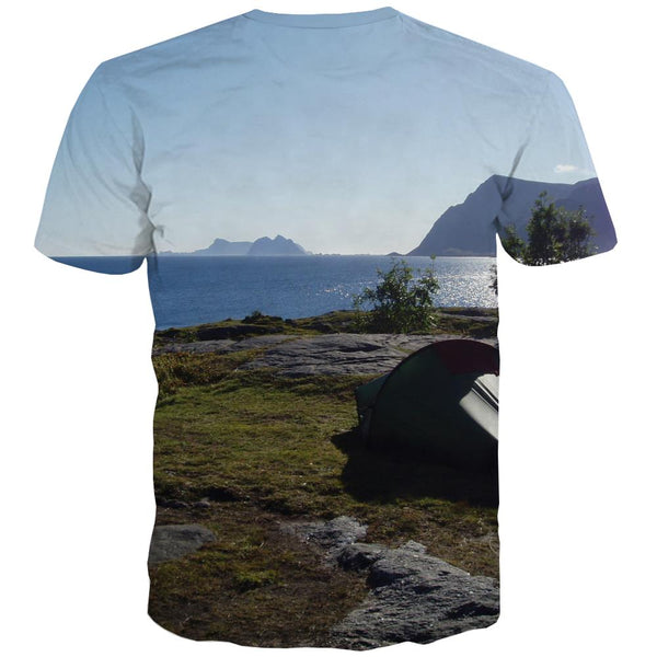 
Camping T shirts Men Sunset T-shirts Graphic Forest T-shirts 3d Flame Tshirt Printed
                