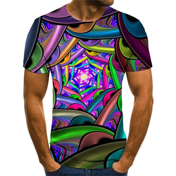 
Dizziness T shirt Men Abstract T-shirts 3d Gradient Shirt Print Colorful Tshirt Printed
                