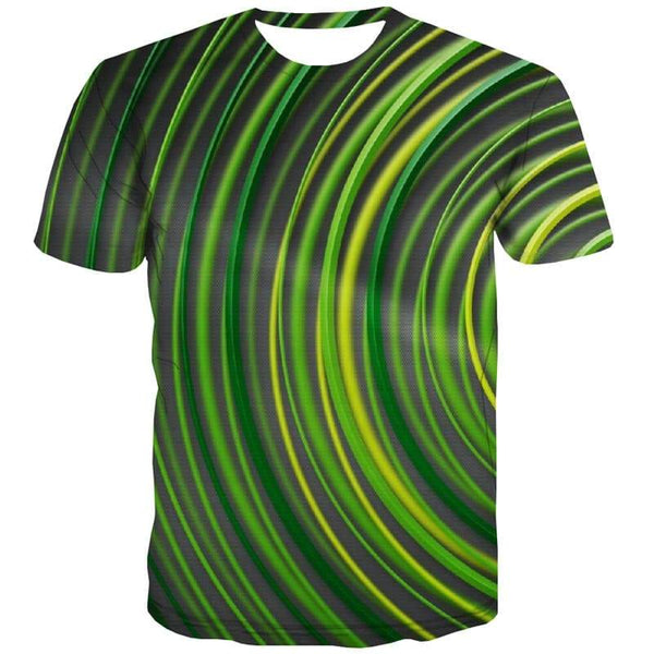 Psychedelic T shirts Men Abstract T-shirts Graphic Dizziness T shirts Funny Green Tshirt Printed Harajuku Tshirts Novelty - KYKU