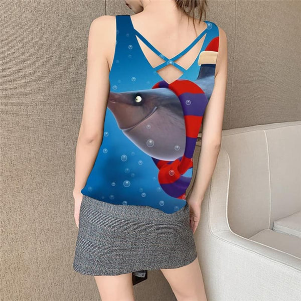 
Fish Tank-Top women Blue Vest Printed Animal Vest Print Ocean Sleeveless 3d Christmas Anime Clothes
                