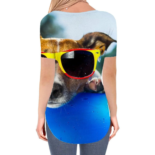 
Dog T Shirt Women Animal Shirt Print Hip Hop Funny T shirts Harajuku V-neck Tshirt
                