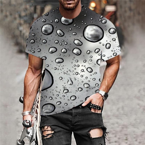 
Raindrop T-shirt Men Retro Funny T shirts Gray Tshirt Printed Art Anime Clothes
                
