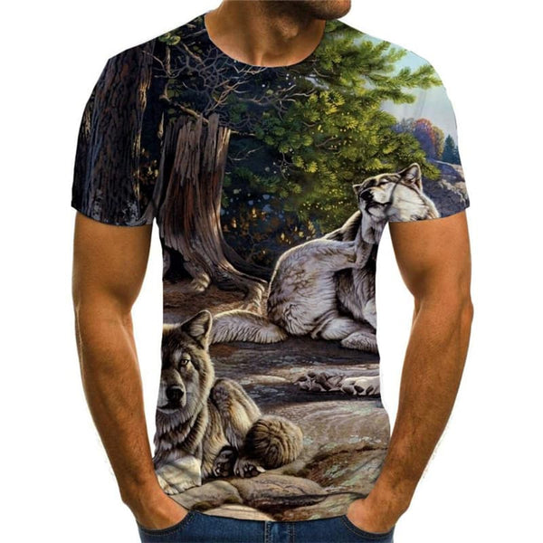 
Wolf T shirt Men Animal Tshirt Printed Home Tshirts Casual Landscape T-shirts 3d
                