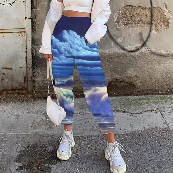 Indios Trousers Women Cloud 3d Printed Horse Jogger Pants Women Sweatpants - KYKU