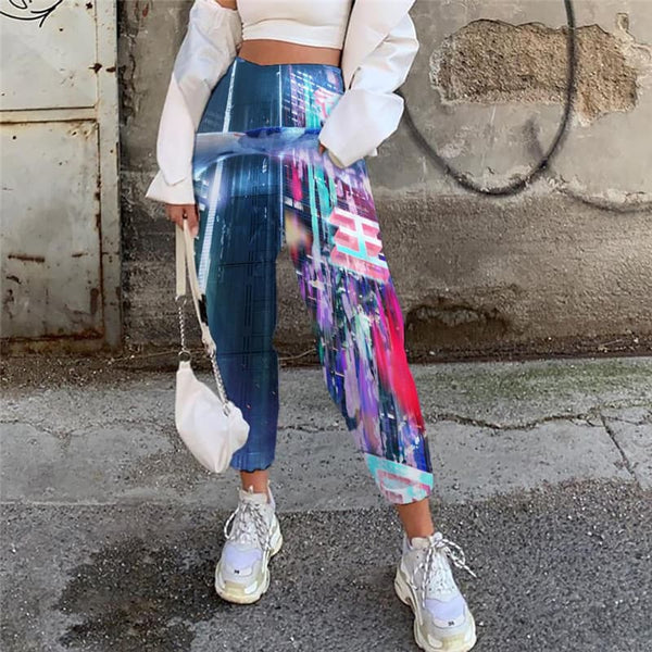 Fish Pants Women Tropical Jogger Pants Squid Trouser Animal High Waist Pants Nebula Casual Pant