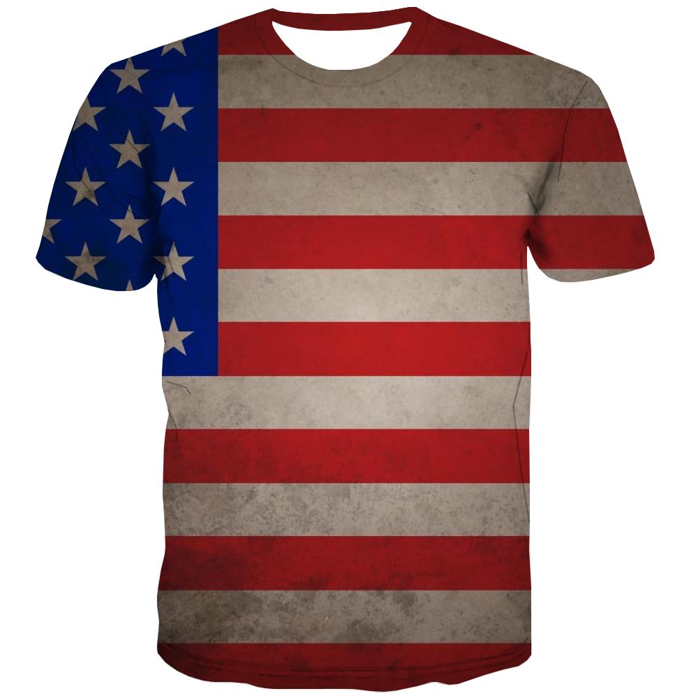 USA T shirts Men Flag Tshirts Casual Statue Tshirts Novelty Country Tshirt Printed