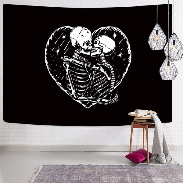 
Skeleton Tapiz black Home Tapestrys terror Tapestries Couple Tenture Mandala Love Rug Wall Horror                                                                          skull Wall Tapestry
                