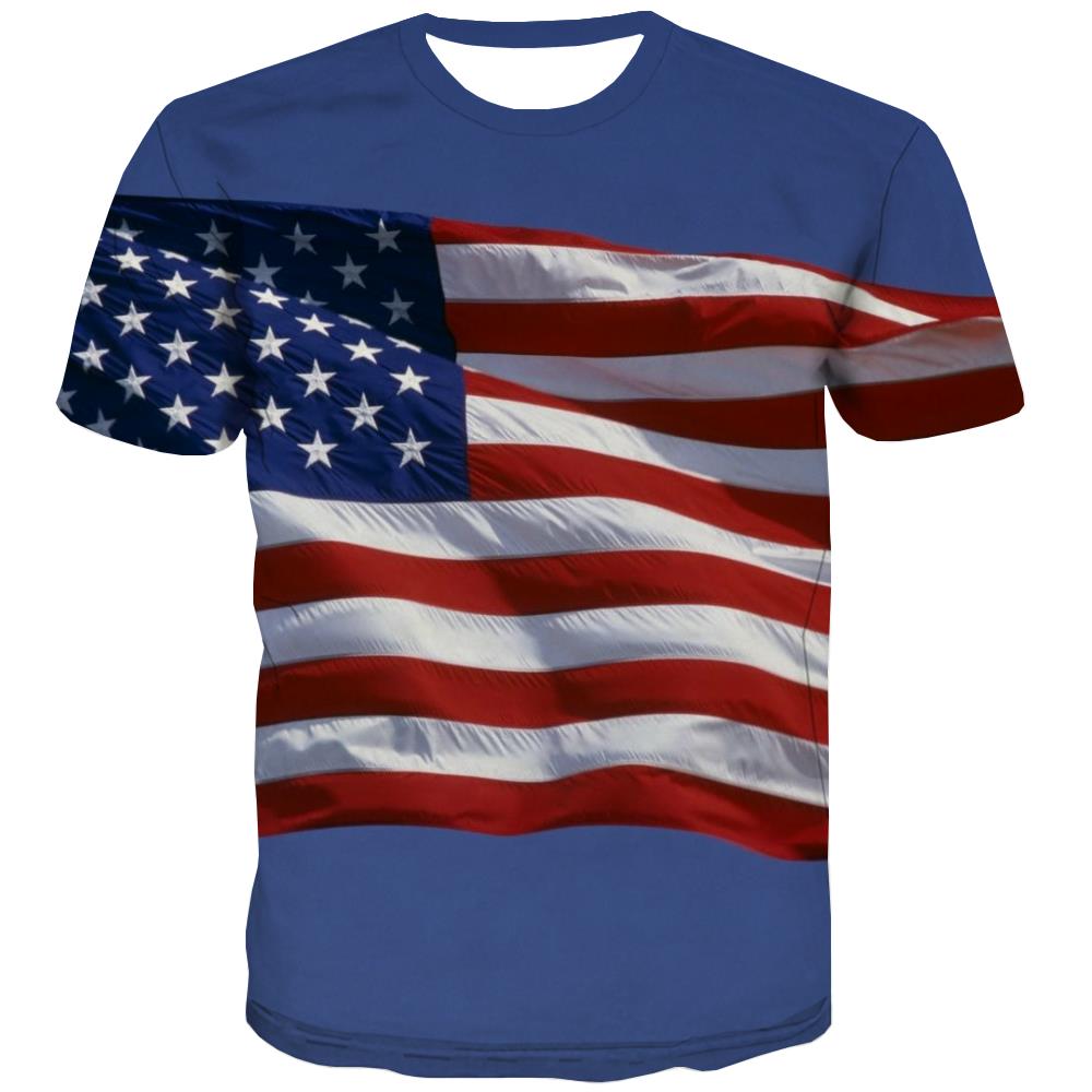 USA T-shirt Men Flag Tshirt Anime Statue T shirts Funny Country Shirt Print