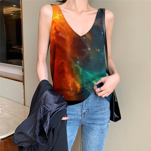 Galaxy Tank Top Women Space Anime Clothes Universe Sleeveless 3d Nebula Vest Print