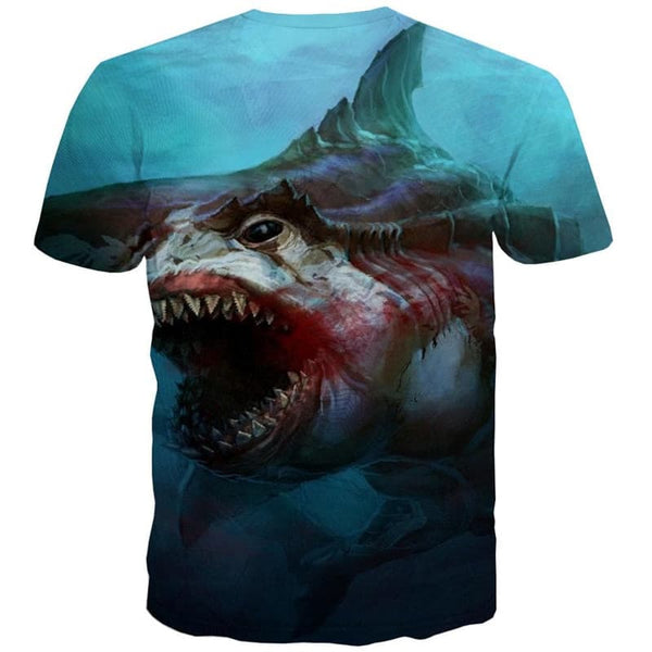 
Shark T-shirt Men Ocean Anime Clothes Animal Tshirt Printed Blood Tshirts Casual
                