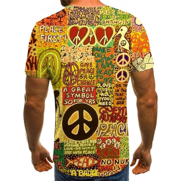 
Hippie T shirt Men Animal Tshirt Printed Funny Tshirts Casual Hip Hop T-shirts 3d
                
