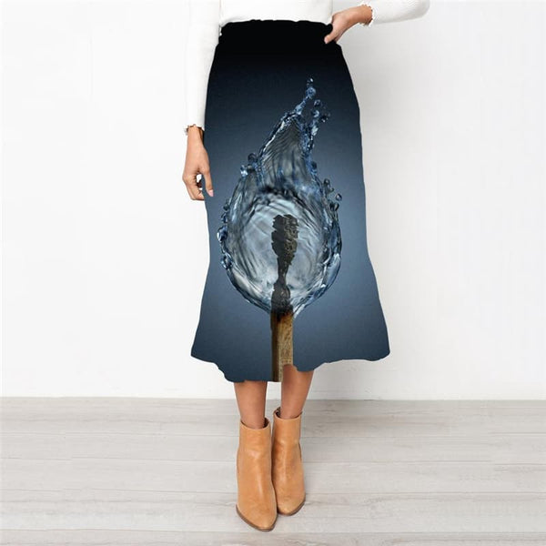 
Flame Skirt Women Water Skirt Ladies Matches School skirt Womens Clothing
                