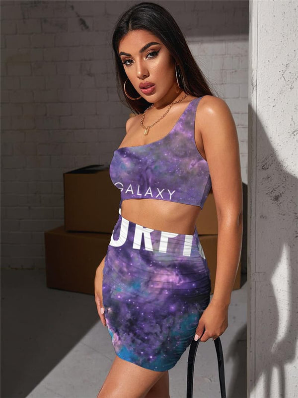 
Scorpio Dresses Women Galaxy Hollow out Dresses Nebula Bodycon Dress Colorful Pleating
                