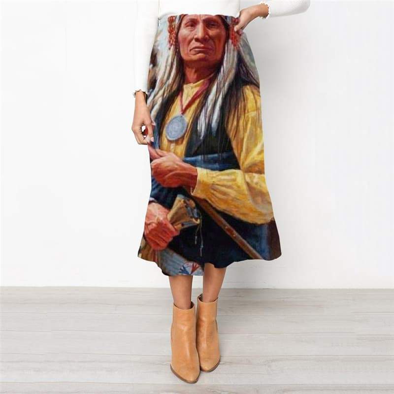 Indios Skirts Women Graffiti Rock Frauen Pharaoh School skirt Womens Clothing - KYKU