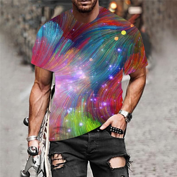 
Hippie T-shirt Men Gradient T-shirts 3d Colorful Tshirt Printed Abstract Funny T shirts
                