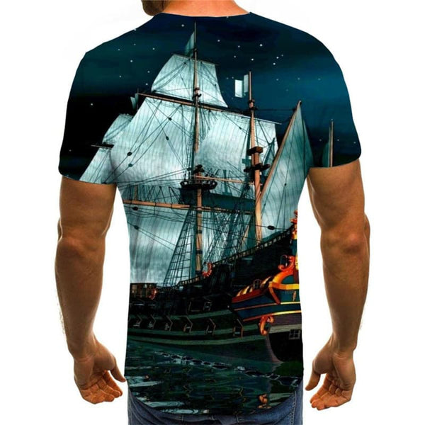 
Pirate T-shirt Men Sail Anime Clothes Galaxy Tshirt Printed Ocean Shirt Print
                