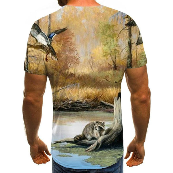 
Animal T-shirt Men Landscape T-shirts 3d Tree Shirt Print Harajuku Tshirts Casual
                