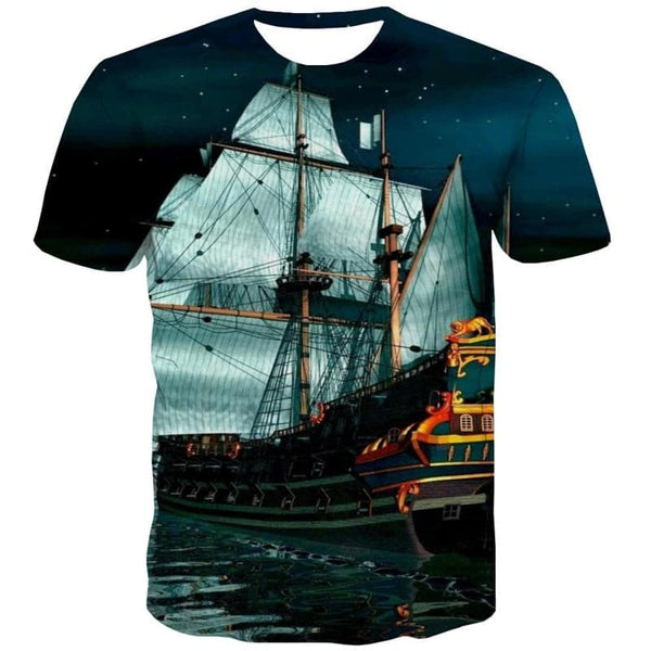 
Pirate T-shirt Men Sail Anime Clothes Galaxy Tshirt Printed Ocean Shirt Print
                
