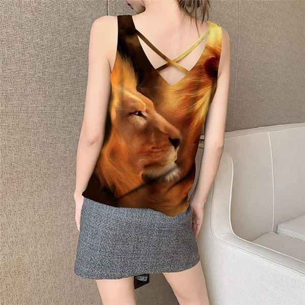 
Lion Tank-Top women Animal Sleeveless 3d Anime Tank Tops Casual Love Vest Print Nebula Anime Clothes - KYKU
                