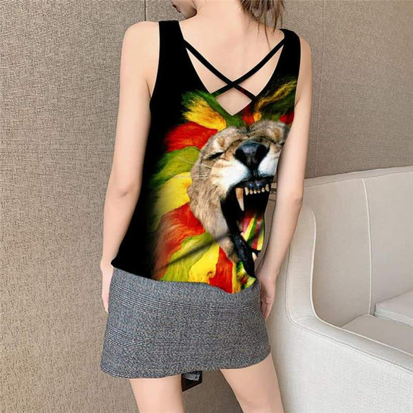 
Lion Tank-Top women Animal Anime Clothes Anime Sleeveless 3d Hilarious Funny Top Harajuku Vest Print - KYKU
                