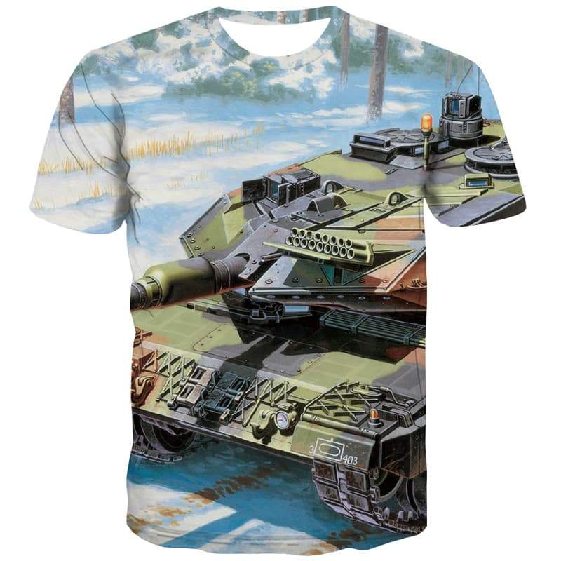 Tank T-shirt Men Military Tshirt Printed Snow T-shirts Graphic Forest T shirts Funny - KYKU