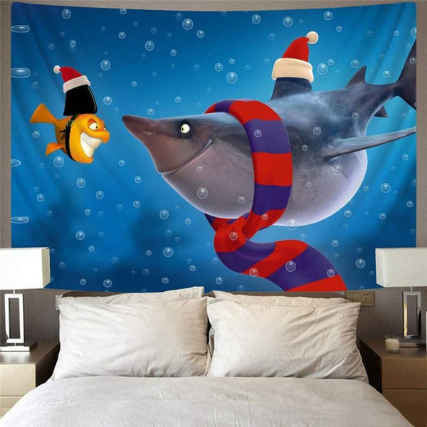 
Fish Tapiz Blue Tapestries Animal Home Tapestrys Ocean Rug Wall Christmas Tenture Mandala
                