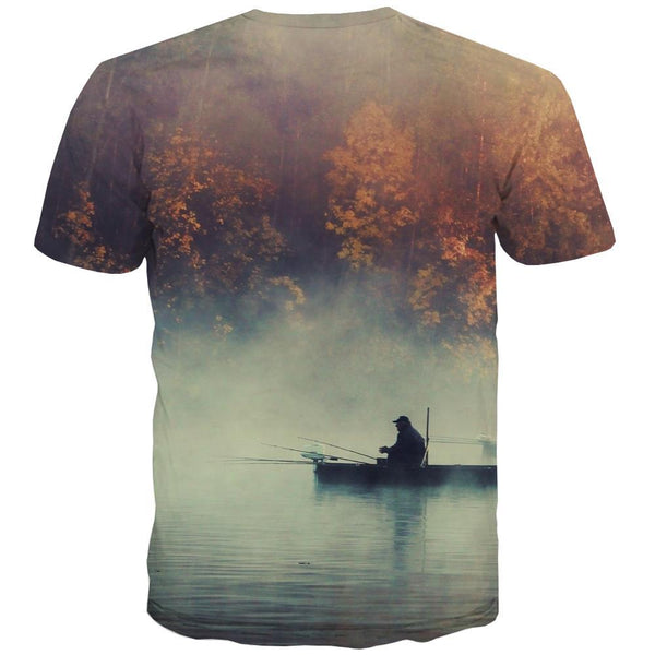 
fishing T shirts Men fish Tshirts Novelty lake Tshirt Anime Short Sleeve - KYKU
                