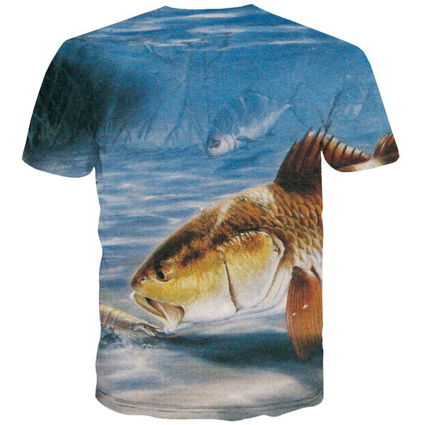
fishing T-shirt Men fish T-shirts 3d Short Sleeve Punk Rock Tops Male Rock - KYKU
                